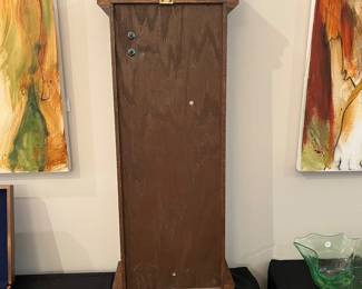 V163 - $125. Vintage Ansonia Gold Medallion Wall Clock. Untested. Measures 15" x 7" x 35" Tall.