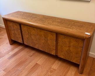 V94 - $600. Edward Axel Roffman Associates Burl Credenza. Measures 72” x 20.75” x 29” Tall. HEAVY. You will need at least 2 really strong people to move.