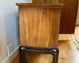 V12 - $125. Asian Style Lane Furniture Side Table Cabinet (or nightstand). Style 1445-94. Measures 24” x 15” x 24” Tall.