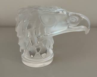 V35 - $200. Lalique signed "Tête d'Aigle" Crystal Eagle Head.