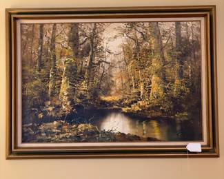 V79 - $150. J. Silvana Oil on Canvas Signed Painting. (Likely Germany) Measures 42.25” x 30.25”