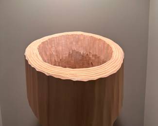 V171 - $850. LARGE Michael Joerling Wooden Art Sculpture. Carved from from 1 piece of wood! Measures 15.75" x 86" tall.