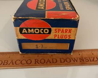 V43 - $65. 1930’s Amoco Spark Plug S-7 Boxes ONLY. 1 Large box and 8 small. Empty Boxes.