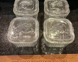 V130 - $75. Vintage Glass Refrigerator Food Storage Containers.