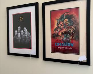 V91 - $35. Pair of Cirque Du Soleil Framed Prints/ Posters. Each Measures 18“ x 24”.