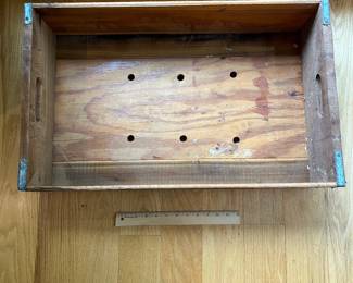 V167 - $45. Vintage Imperial Foods Goldsboro NC Wooden Crate. Measures 27" x 16" x 6.5" Tall.