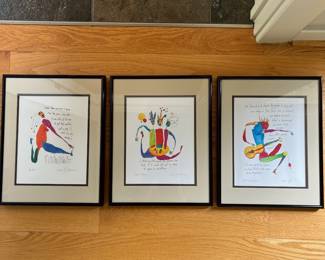 V17 - $45. Set of 3 Brian Andreas Story People. Each Frame Measures 11.25” x 14.25”.
