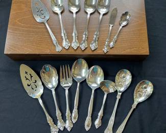V121 - $180. 1964 “Orleans” by International Deep Silver. Silver Plate Flatwear. 86 Pieces.