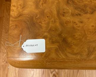 V92 - $600. Edward Axel Roffman Associates Burl Desk. Measures 72” x 36” x 29” Tall. HEAVY. You need at least 2 really strong people - preferably 4.