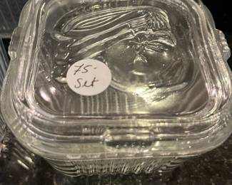 V130 - $75. Vintage Glass Refrigerator Food Storage Containers.