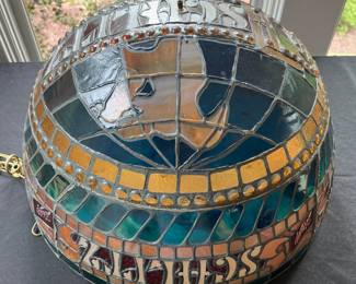 V123 - $200. 1977 Schlitz Beer Tiffany Style Light fixture. Measures 21.75" x 13" tall.