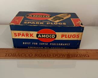V43 - $65. 1930’s Amoco Spark Plug S-7 Boxes ONLY. 1 Large box and 8 small. Empty Boxes.