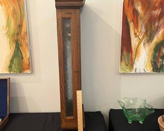 V163 - $125. Vintage Ansonia Gold Medallion Wall Clock. Untested. Measures 15" x 7" x 35" Tall.