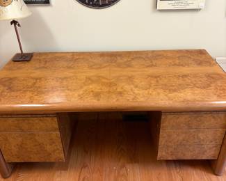 V92 - $600. Edward Axel Roffman Associates Burl Desk. Measures 72” x 36” x 29” Tall. HEAVY. You need at least 2 really strong people - preferably 4.