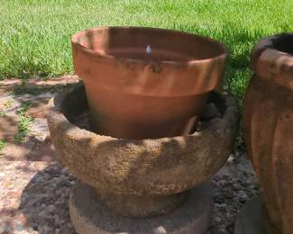 Terracotta and Concrete Planter Set