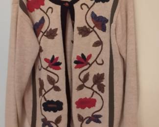 Dress Barn Floral Embroidered Cardigan