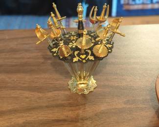 Vintage Toledo Sword Cocktail Picks Set