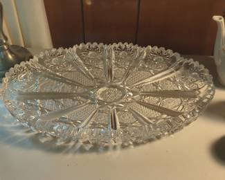 American Brilliant Period Cut Glass Relish Dish