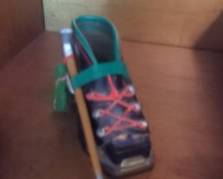 Vintage Ceramic Hiking Boot Pencil Holder - Souvenir