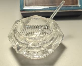 Miniature Crystal Salt Cellar with Spoon