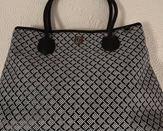 Black and White Geometric Tote Bag by Neiman Marcus