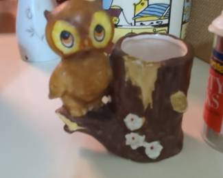 Vintage Ceramic Owl Toothpick Holder