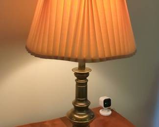 Vintage Stiffel Brass Table Lamp with Pleated Shade