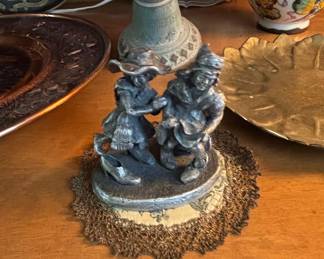 Pewter Figurine of Two Children by F. Robert Drury