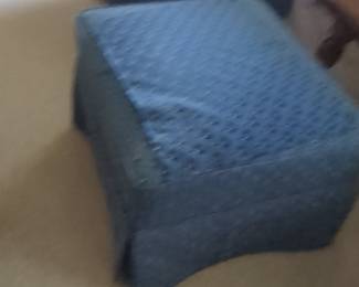 Blue Upholstered Ottoman