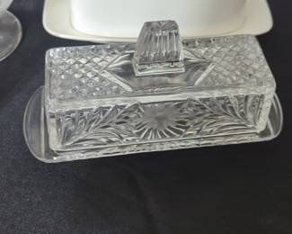 Godinger Dublin Crystal Butter Dish with Lid