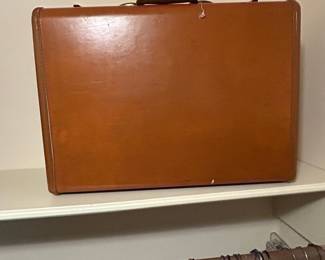 Vintage Samsonite Brown Hard-Shell Suitcase