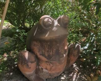 Terracotta Frog Garden Statue