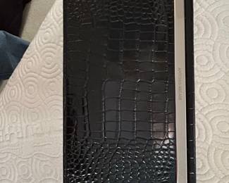 Antonio Melani Black Crocodile Embossed Clutch
