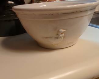 Vintage McCoy Mixing Bowl with Embossed Goose