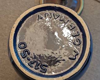 Large Blue Glazed Ceramic Vase - Scheurich 577-50