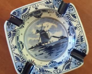 Delft Blue Handpainted Ashtray
