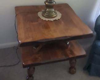 Two-Tiered Live Edge End Table