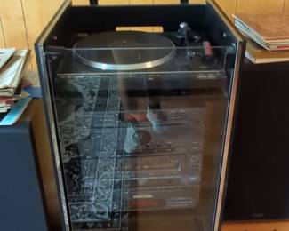 Fisher Studio-Standard MT-35 Turntable with Receiver and Cassette Deck Console