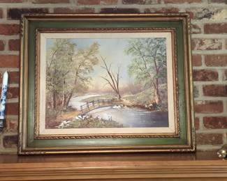 Landscape Painting with Bridge