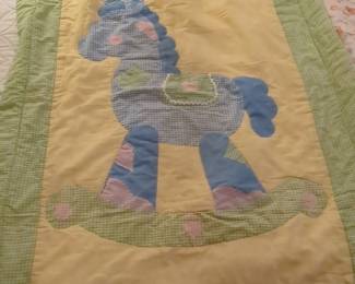 Handmade Rocking Horse Baby Quilt