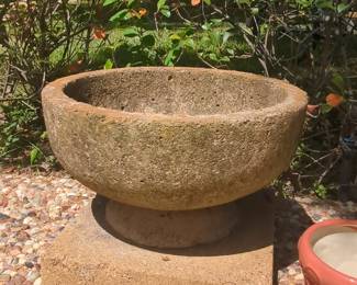 Vintage Concrete Urn Planter with Pedestal