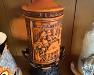 Vintage Johann Gunter "Last Supper" Tapered Candle with Figural Scene