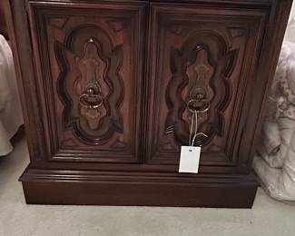 Thomasville Furniture Spanish Mediterranean Style Dark Wood Cabinet