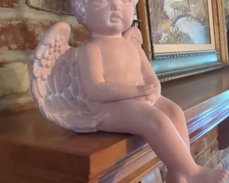 Pink Cherub Figurine