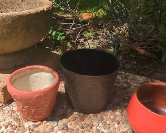Assorted Ceramic and Concrete Planters