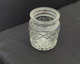 Clear Glass Diamond Pattern Jar