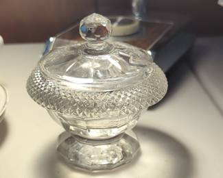 Indiana Glass Diamond Point Clear Candy Dish & Lid