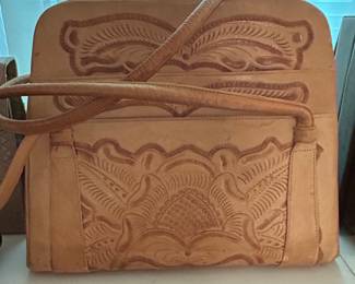 Vintage Avelar Hand-Tooled Leather Handbag