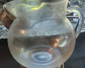 Wallace Sterling Silver and Glass Pitcher