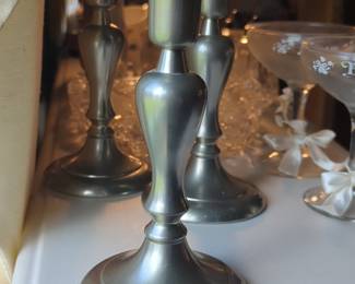 Pewter Candlesticks (Set of 3)